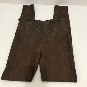 Spanx Faux Leather Snake Print Leggings Size M